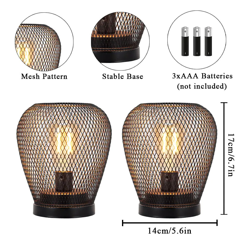 Metal Cage Table Lamps - - Lighting