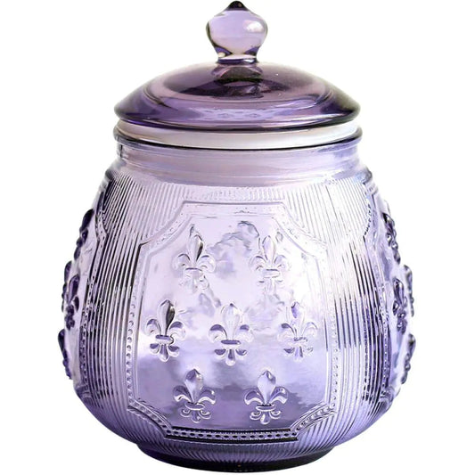 Vintage Relief Crystal Glass Candy Jar with Lid - Kia Day Design