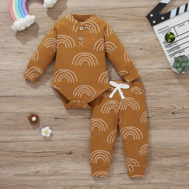 Newborn Baby Bodysuits + Elastic Pants Kia Day Design
