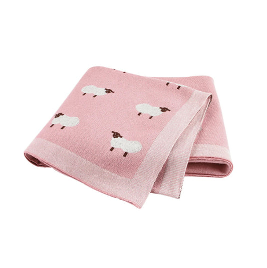 Newborn Baby Blankets Pink Sheep
