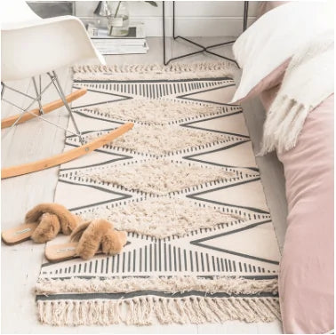 Tufted Cotton Bedside Floor Rug Kia Day Design