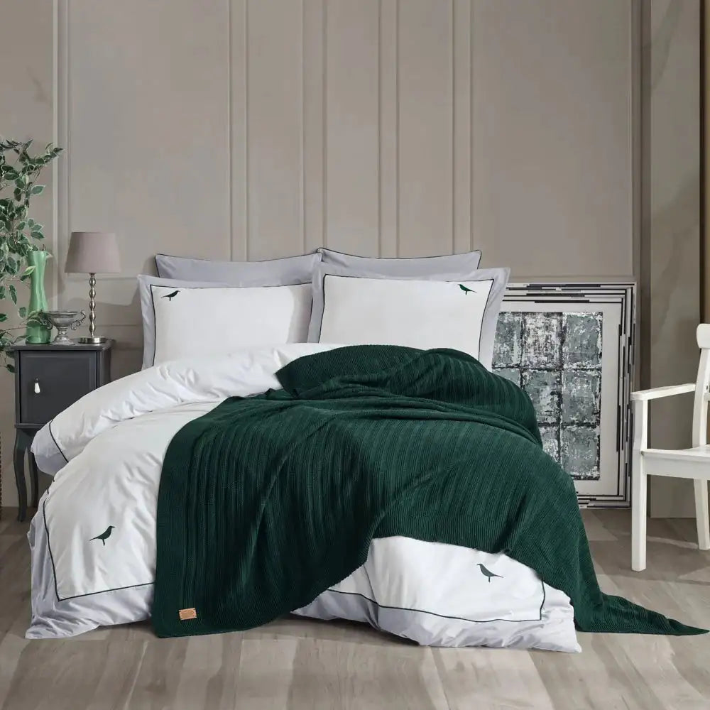 Hobby Double New Fancy Blanket Set - Green Kia Day Design
