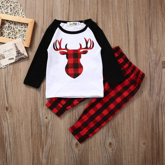 Deer Pajamas Plaid Set Kia Day Design