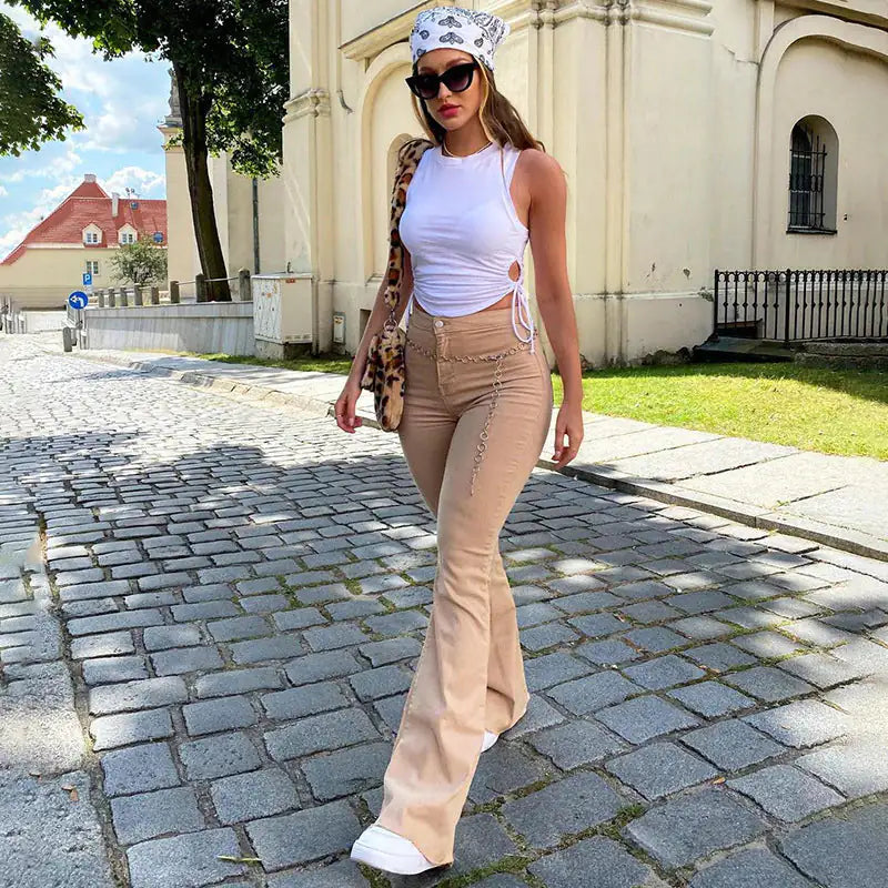 High Waist Flared Jeans - Kia Day Design