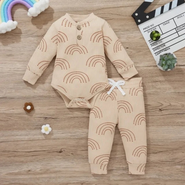 Newborn Baby Bodysuits + Elastic Pants Kia Day Design