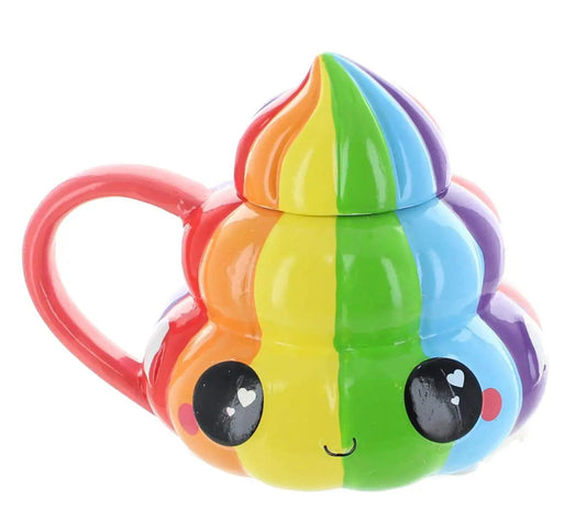 Seven20 Rainbow Emoji Coffee Mug 20oz - Funny Cute Poop Swirl Design with Lid - Great Gift for Kids and Adults - Ceramic- Ceramic Kia Day Design