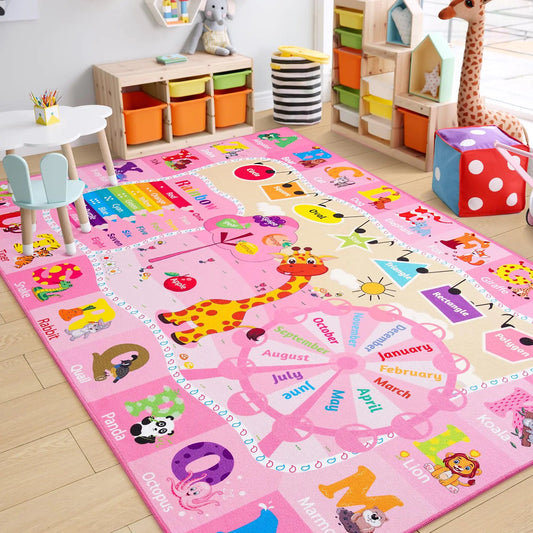 Non Slip Educational Kids Area Rug - Kia Day Design