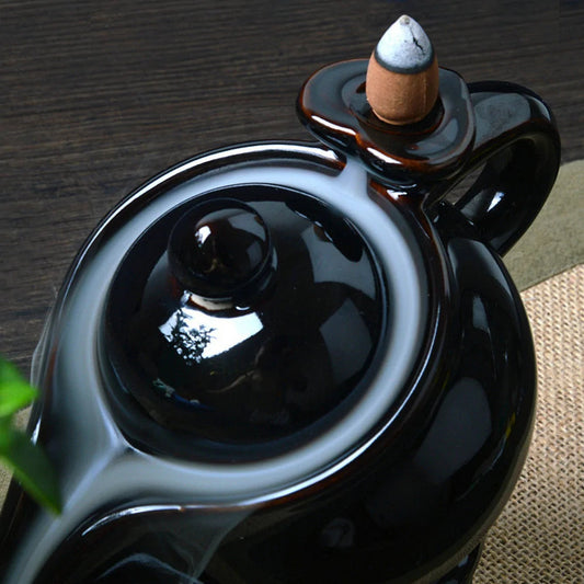 Teapot Ceramic Smoke Backflow Incense Kia Day Design