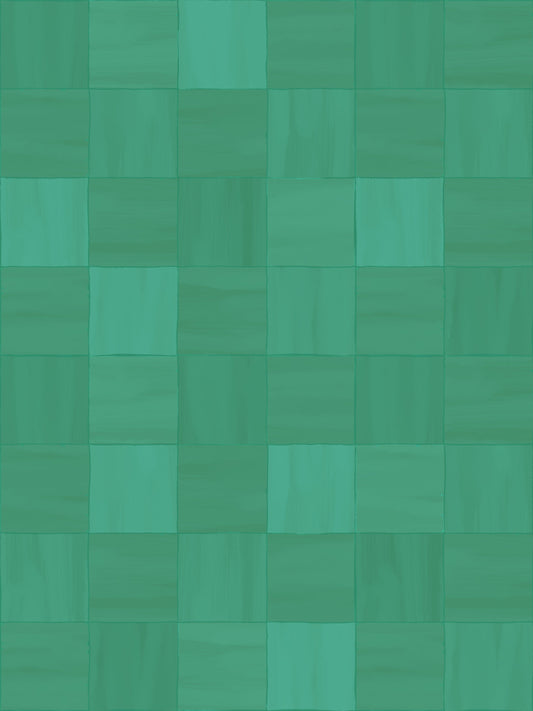 Zellige Wallpaper, teal - LUXE Peel & Stick - Wallpaper