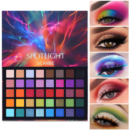UCANBE Spotlight Eyeshadow Palette Professional 40 Color Eye Shadow Pallet - - eyeshadow