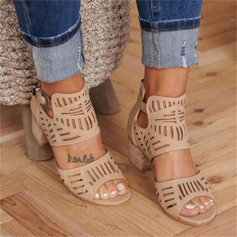 Vintage Hollow Out Sandals - Kia Day Design