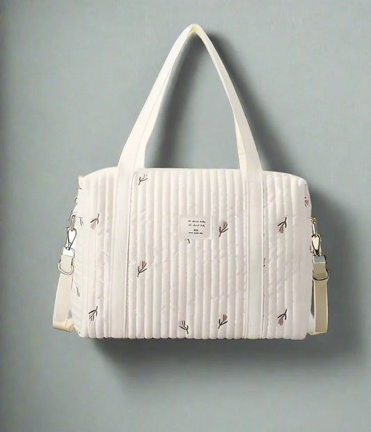 Korean Style Large Capacity Diaper Bag – Portable Baby Stroller Organizer with Embroidered Bear Design Kia Day Design