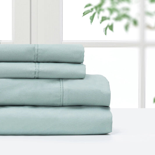 Sage Full Size Polyester Microfiber 4 Piece Bed Sheet Set - Kia Day Design