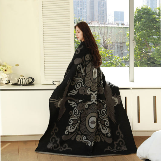 Heritage Retro Throw Blanket - Black blanket 170cm*130cm - blanket