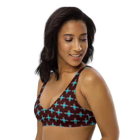 Baha Ranch Yeehaw Turquoise Zia Bikini Top - -