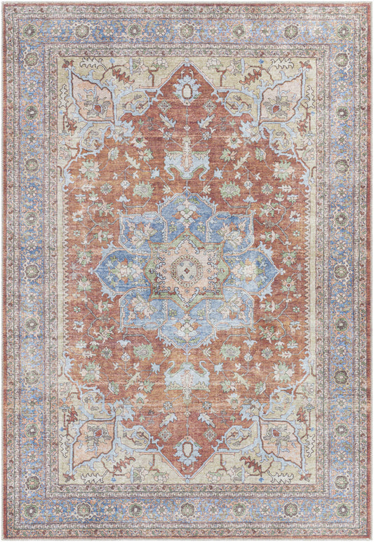 Brown Bagamanoc Medallion Washable Area Rug - - Rugs