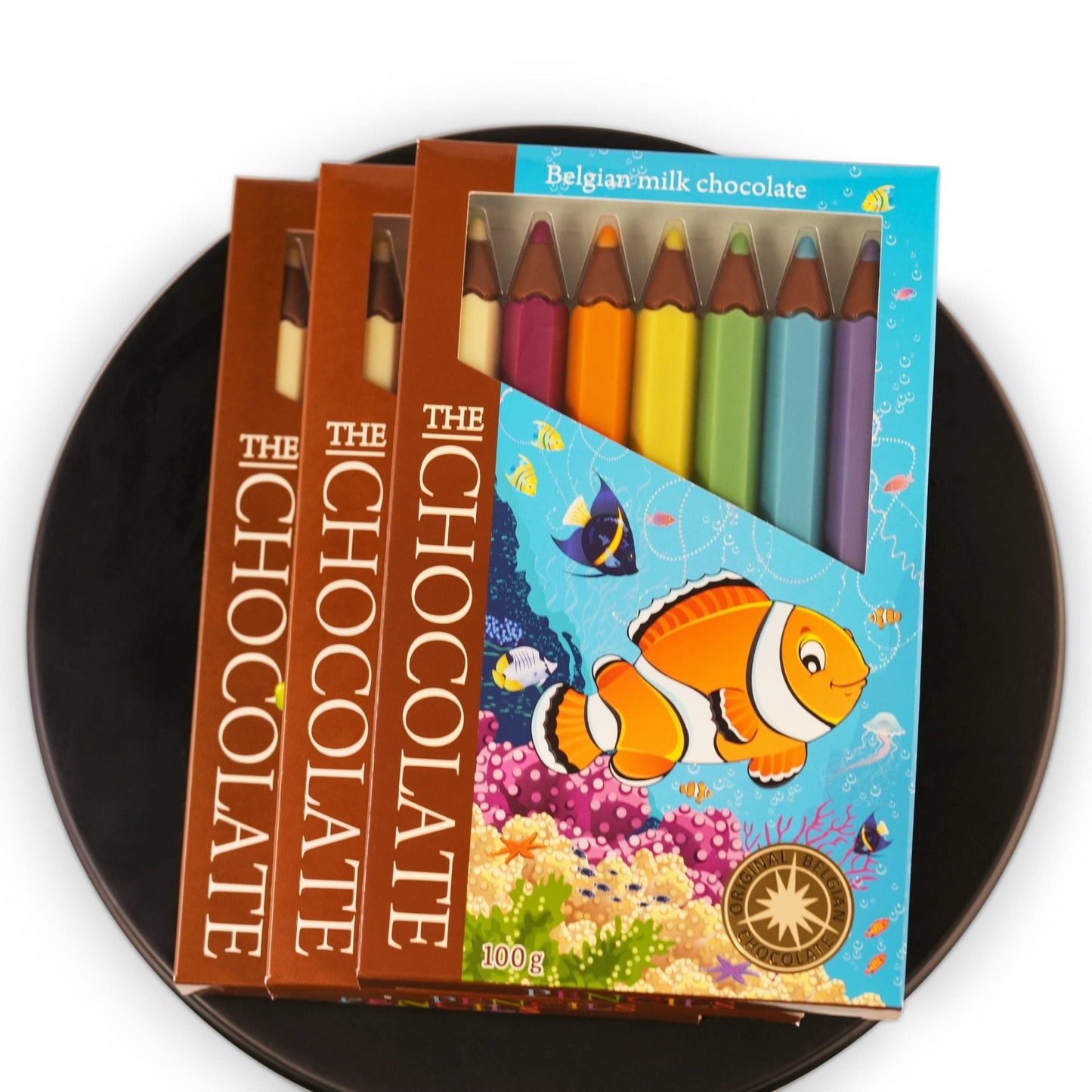 Andy Anand Milk Chocolate Crayon Boxes, 3-Pack, 21 pc – Fun Kids Chocolate Gift, 60% Cocoa Butter, Birthday, Easter & Holiday Gift Box - - Food & Beverages > Desserts & Sweets > Chocolate