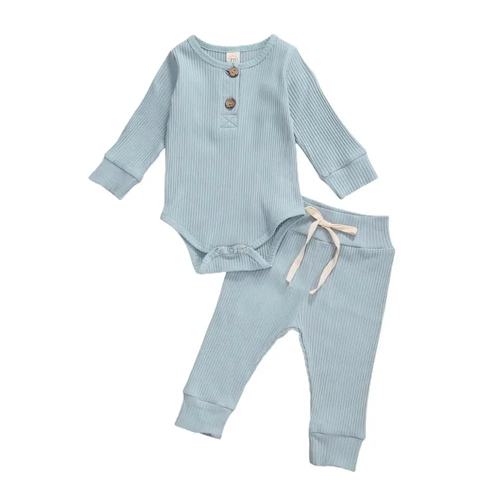 Babies Knit Long Sleeve Romper and Pants - Kia Day Design