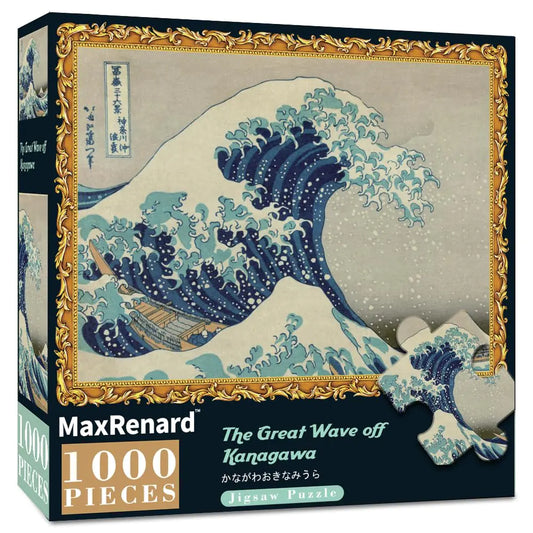 MaxRenard Game 1000 Piece The Great Wave Off Kanagawa Puzzle - - puzzle