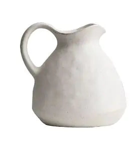 White Ceramic Pitcher Vase - Kia Day Design