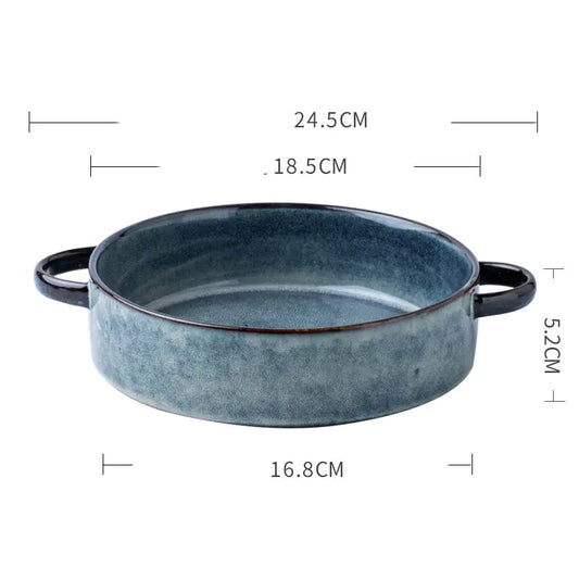 Blue Ceramic Tableware Rice Bowl - - bowl