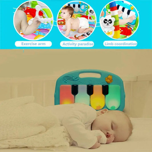 Baby Music Puzzle Play Mat: Educational Keyboard Carpet with Rack Toys for Infant Fitness and Crawling Kia Day Design