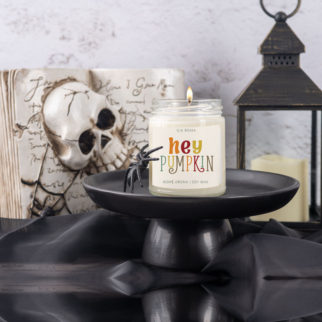 Baked Pumpkin Pie Candle With Gold Lid - - candle