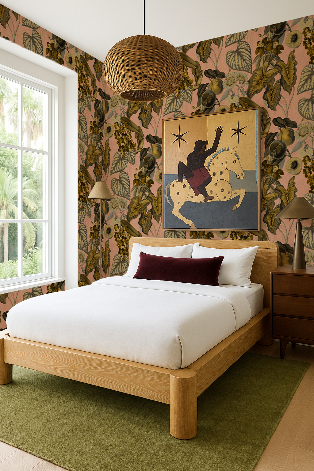 Cali Tropicale Wallpaper, peach and yellow- Samantha Santana Creative- {{Product type}}