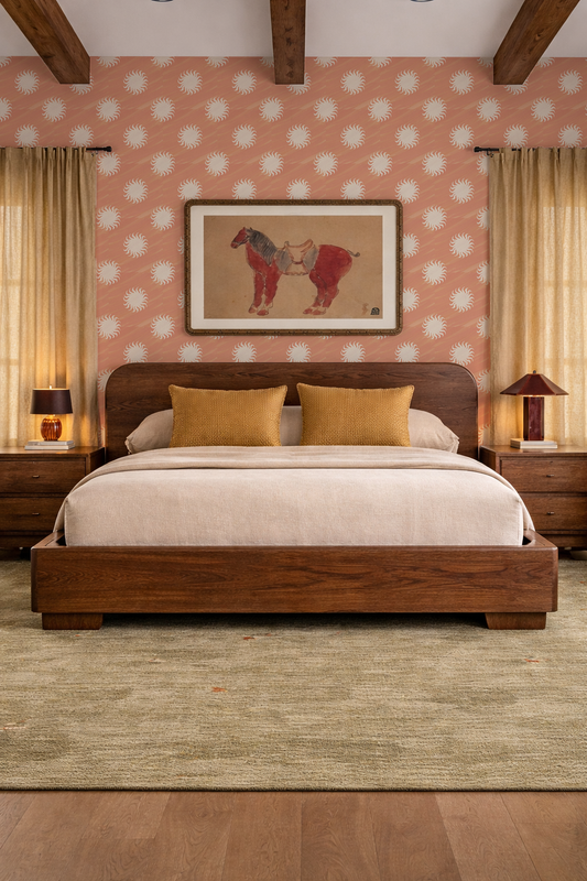Sol Wallpaper Terra Cotta and Off-White - - Wallpaper