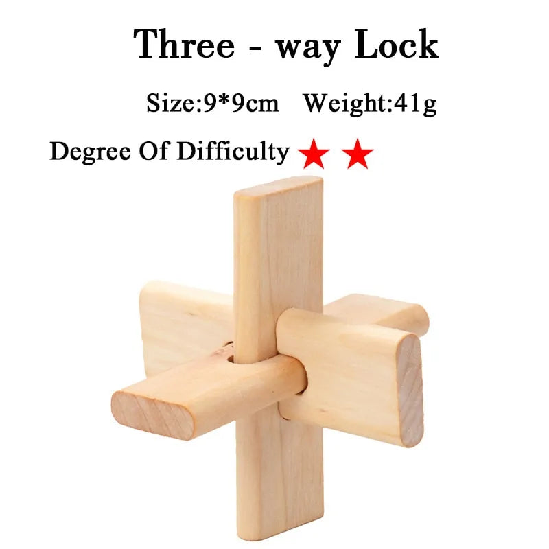 3D Wooden Brain Teaser Game - Kia Day Design