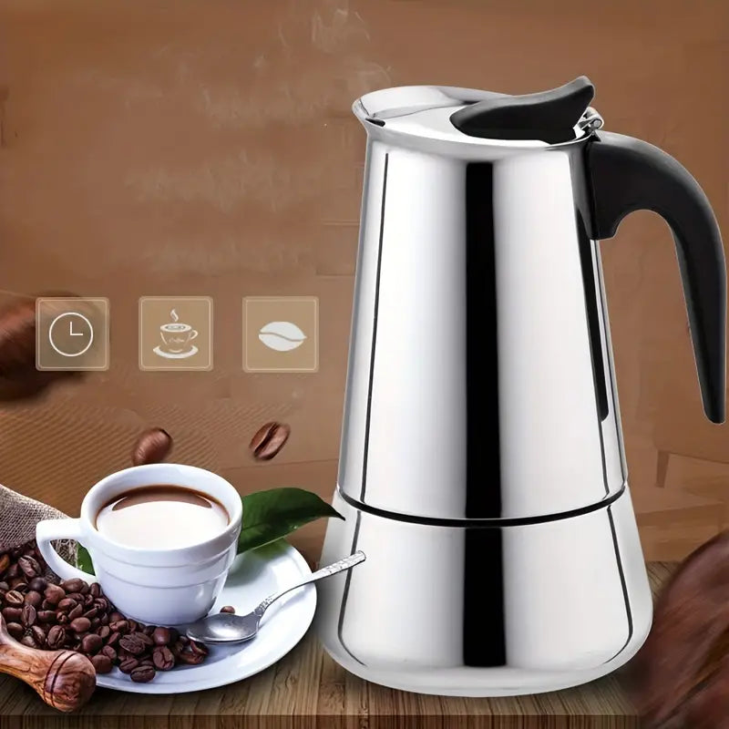 Italian Moka Pot Stainless Steel Coffee Maker - Kia Day Design