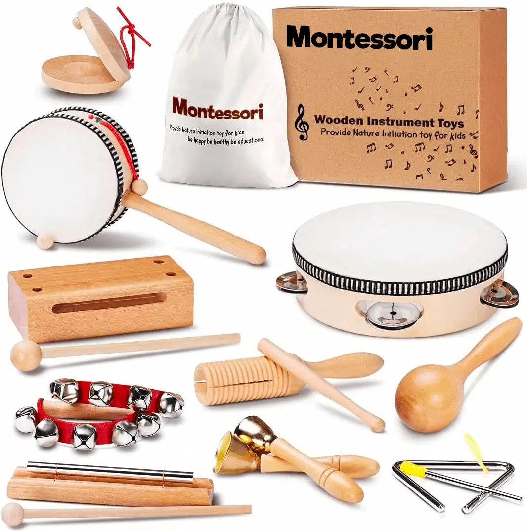 Montessori Wooden Music Instruments Set (10 Instruments) Kia Day Design