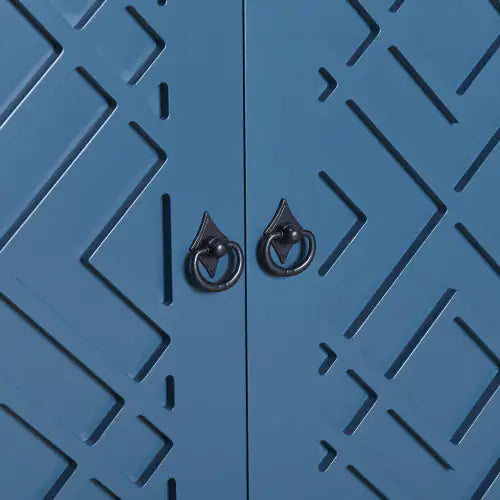 Blue 4-door Cabinet with Pull-tab Handle - Kia Day Design
