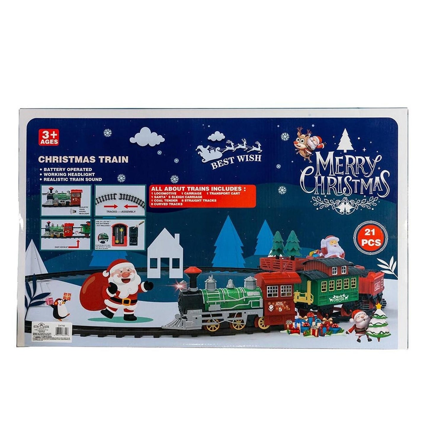 Kurt Adler Musical Train with Tree and Santa Table Piece - - Christmas Decor