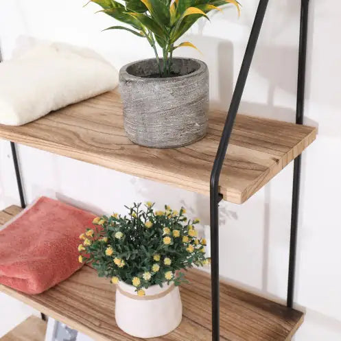 Wall Mounted Floating Shelves with Metal Brackets - Kia Day Design