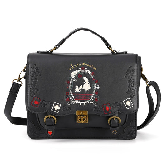 Alice in Wonderland Poker Silhouette Womens Shoulder Bag - - handbag