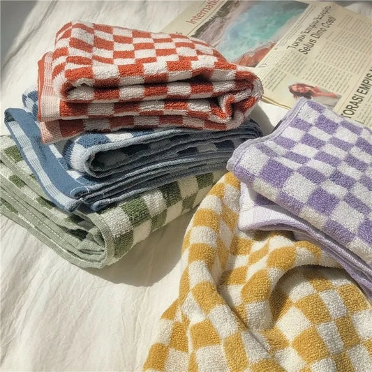 Checkerboard Long-Staple Cotton Towel - Kia Day Design