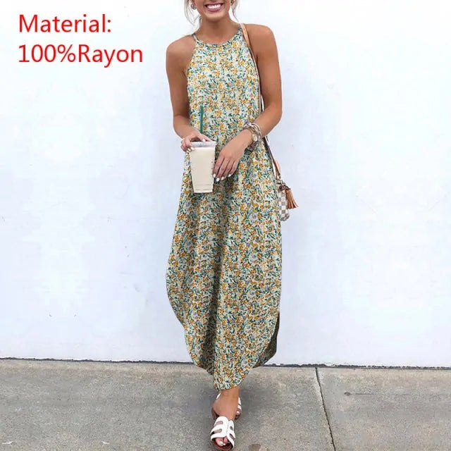 Sleeveless Summer Long Dresses - Kia Day Design