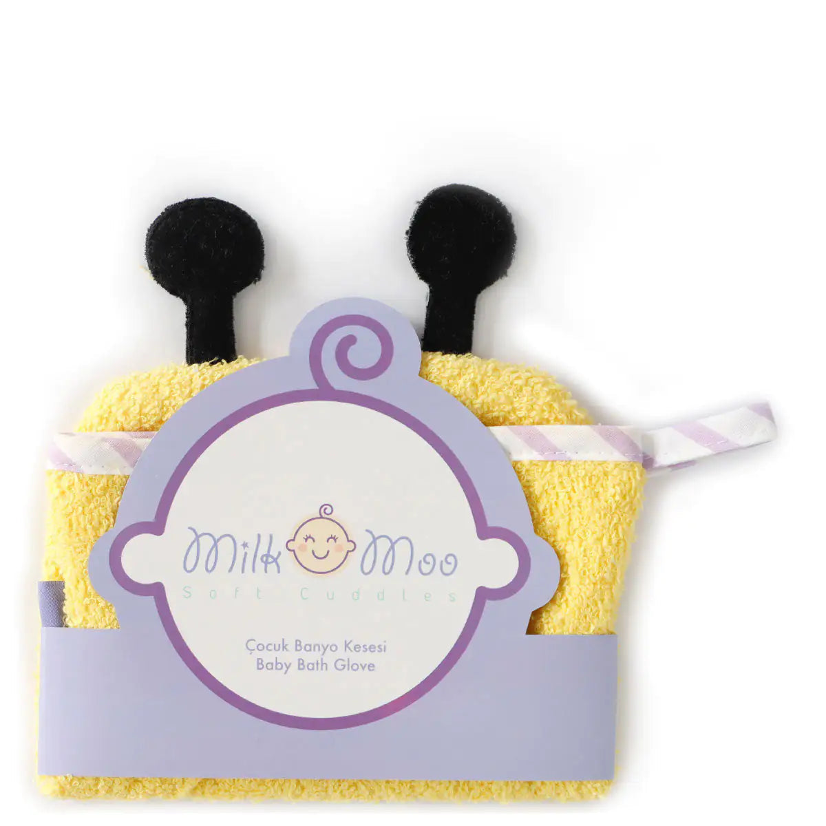 Milk&Moo Buzzy Bee Bath Glove, 100% Cotton, Ultra Soft, for Kids Kia Day Design