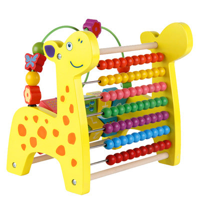Wooden Bead Counting Frame Early Educational Toy - -