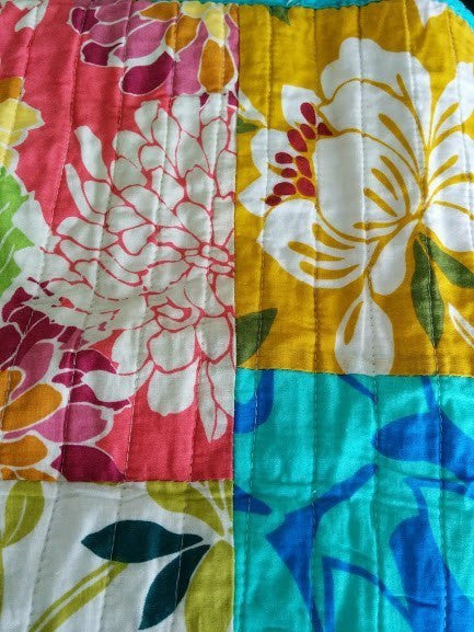 Tache 2 Piece Cotton Colorful Flower Power Party Patchwork Cushion Cover (FloralPatchwork-CC) - - Cushion Cover