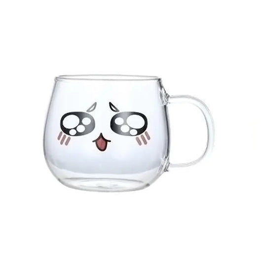 Cute Cartoon Glass Mug for Coffee, Tea, and Juice Kia Day Design