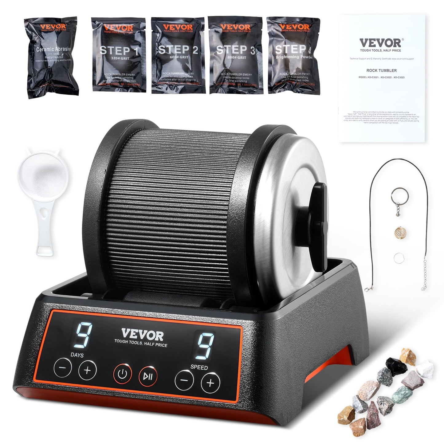 VEVOR Gem Master Rock Tumbler Kit - - rock tumbler