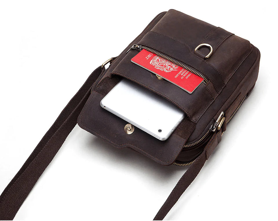 Vintage Leather Messenger Bag Kia Day Design
