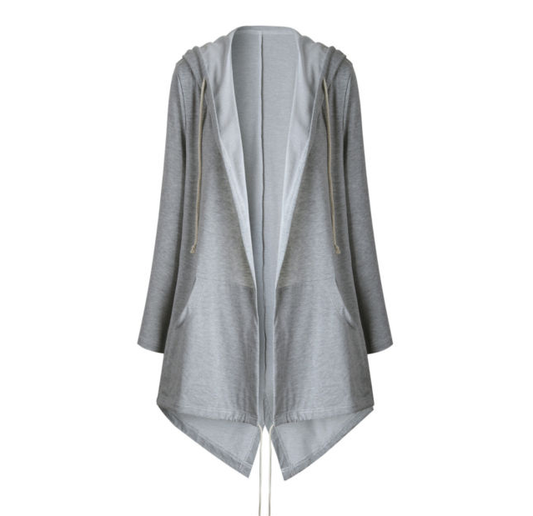 Hooded Long Sleeve Jacket - Grey M - jacket