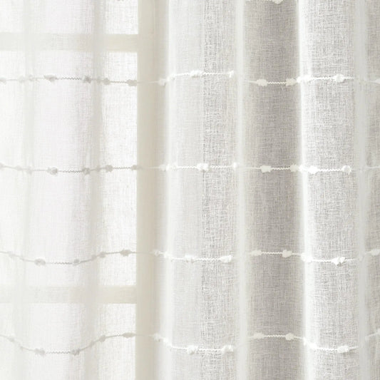 Sheer Textured Grommet Window Curtain Panel Pair - Kia Day Design