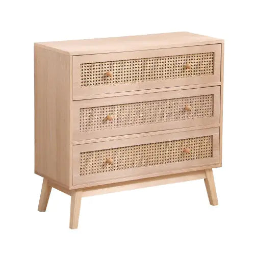 3-Drawer Rattan Storage Cabinet - Kia Day Design