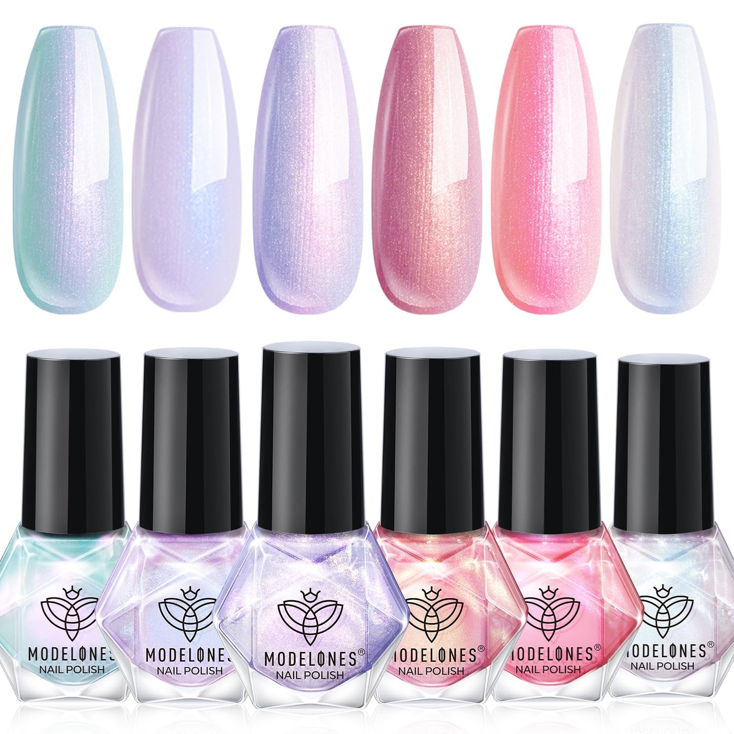 Modelones Nail Polish Set 6 Colors Spring Pearl Shimmer Polish Set - - nail polish