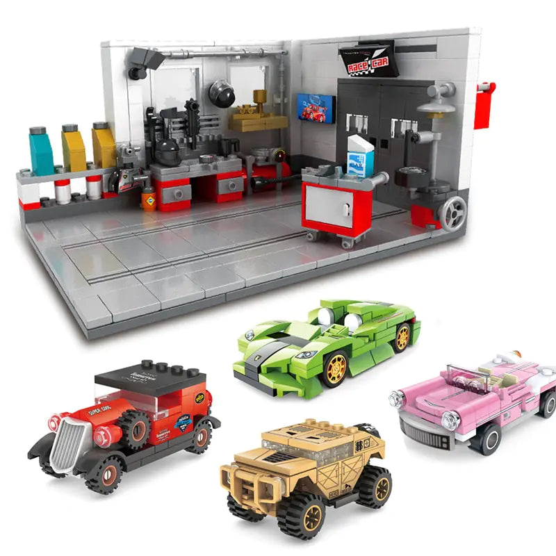 Building Block Garage Car Toys Kia Day Design