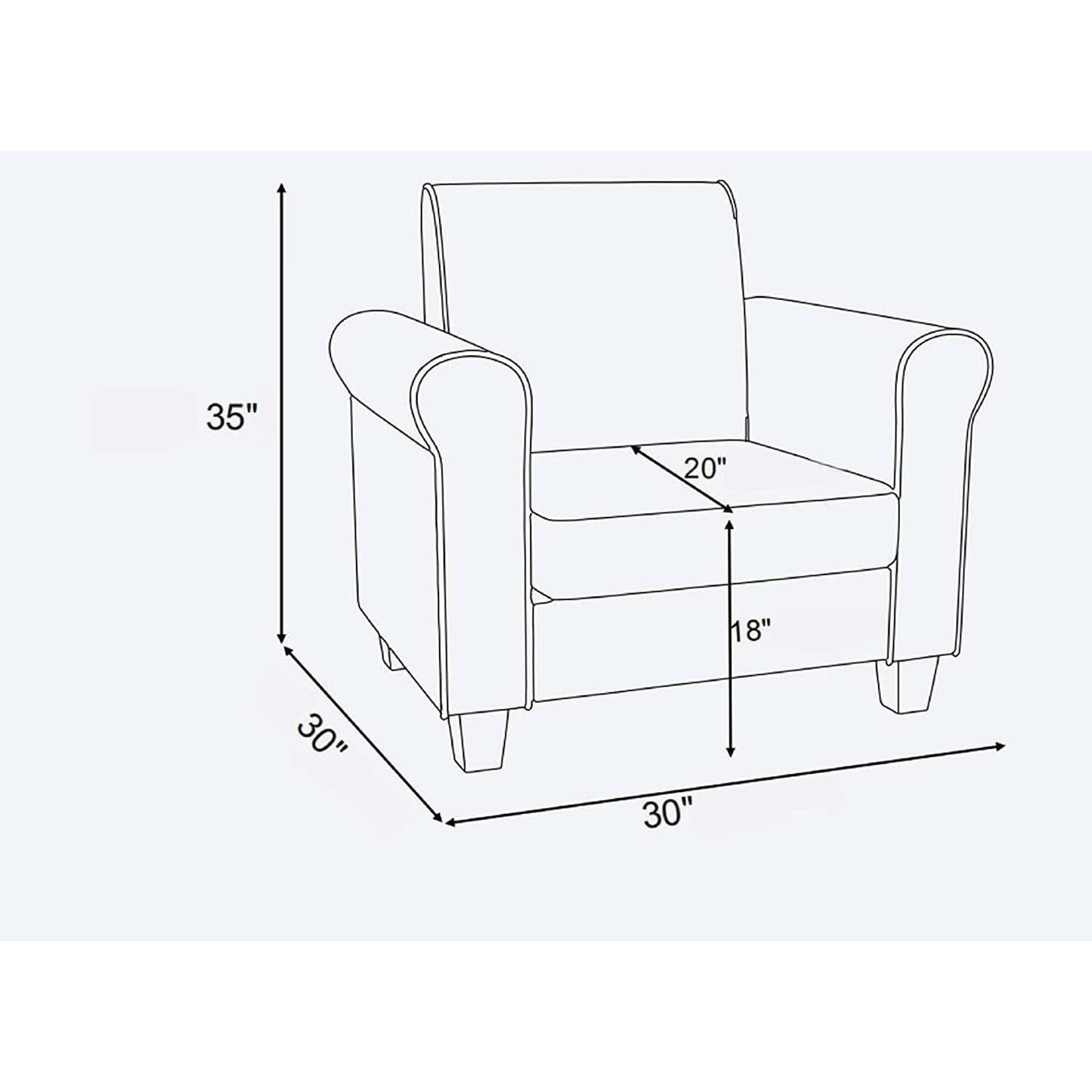 Black Accent Chair Modern Design For Living Room Furniture - - chair